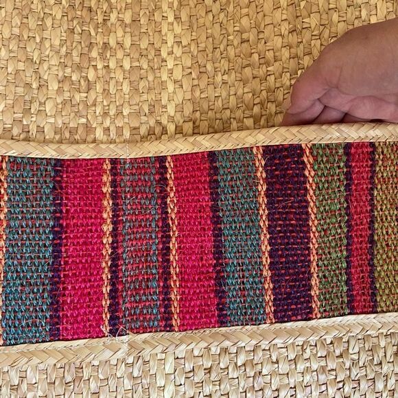 Wicker Mexico oversized woven beach bag overnight - Picture 3 of 11